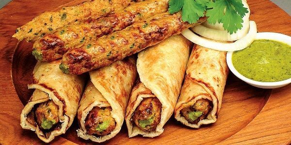 Chicken Reshmi Kabab Chatni Roll